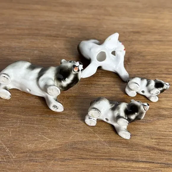 Vintage Bone China Bears Seal Miniature Animal Figurines Shiken Sticker Minis - Picture 3 of 9